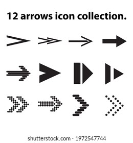 Set of arrows icon isolated on white background. Vector illustration.