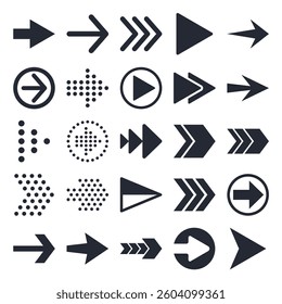 Set of arrows icon logo vector illustration. arrows pack symbol template for graphic and web design collection