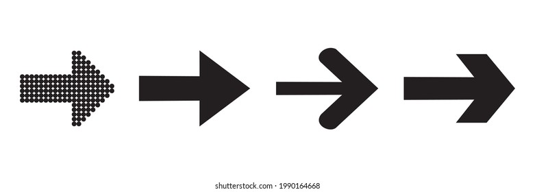 Set of arrows icon on white background. Vector illustration.