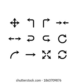  Set of arrows icon symbol vector on white background