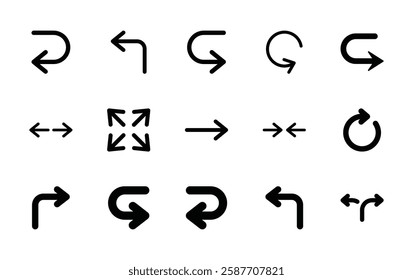 Set of arrows icon symbol vector on white background