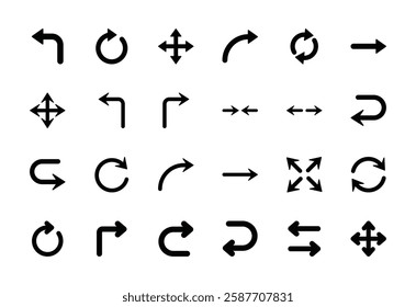 Set of arrows icon symbol vector on white background