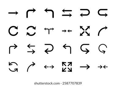 Set of arrows icon symbol vector on white background