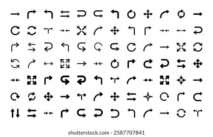 Set of arrows icon symbol vector on white background
