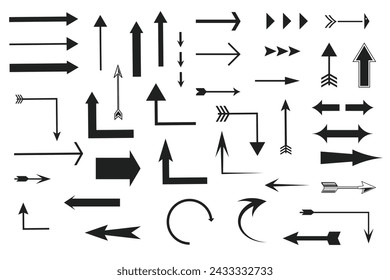 Set of arrows icon vector illustration isolated on white background. Easy to resize and change color