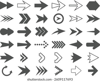 Set of Arrows Icons for Navigation and Design Elements