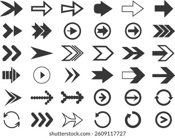 Set of Arrows Icons for Navigation and Design Elements