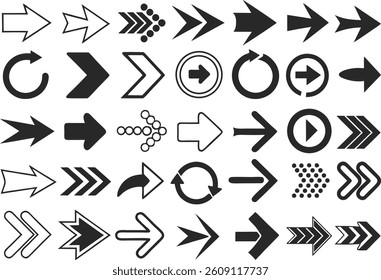 Set of Arrows Icons for Navigation and Design Elements
