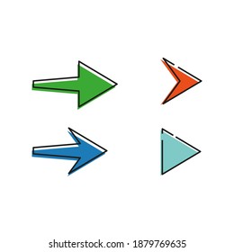 Set Arrows icons on white background. Vector iilustration	