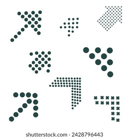 Set of arrows icons. Simple arrow sign icon on white background. Modern arrows from the circle. EPS 10.