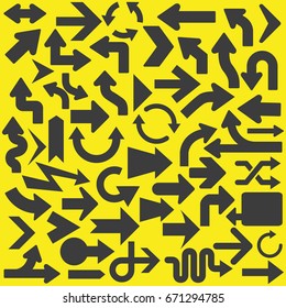 Set of arrows icons symbols vector illustration

