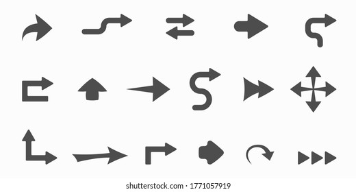 Set of arrows icons. Vector illustration
