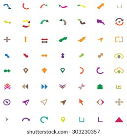 Set of arrows icons. Vector illustration