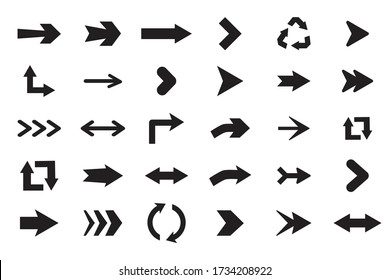 Set arrows isolated on white background.