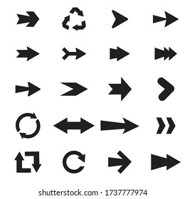 Set arrows isolated on white background.