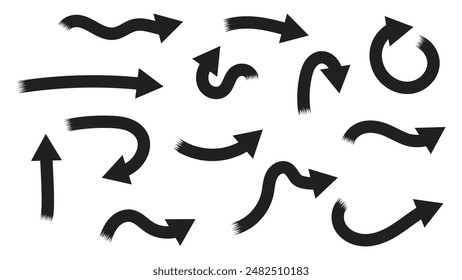 set of arrows isolated on white background. direction pointer symbol