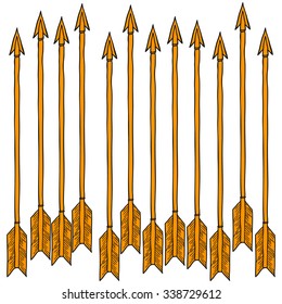 Set of arrows isolated on white. Vector illustration