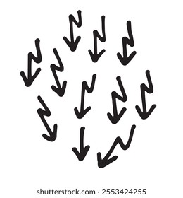 A set of arrows or lightning bolts in the style of doodles