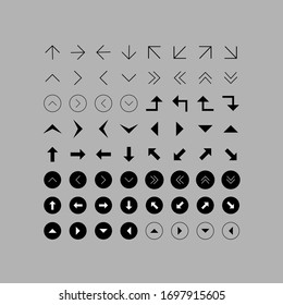 Conjunto de flechas, vectores de iconos de línea