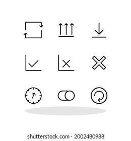 Set of arrows and lines related icons in flat style. Simple symbols for your web site design, logo, app, UI Vector EPS 10.