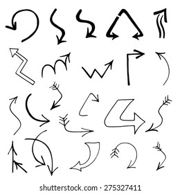 Set of Arrows and Lines. Vector illustration