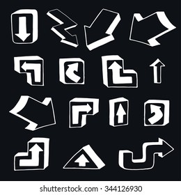 Set of Arrows and Lines. Vector illustration