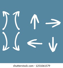 Set arrows. Modern hand drawn set with black set arrows for web background design. Line art icon set vector template.
