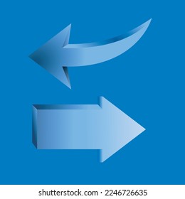 set of arrows on blue background. vector illustration.