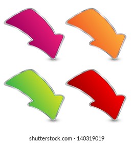 set of arrows on a white background