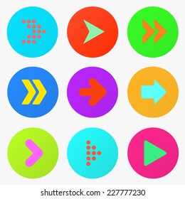 Set of arrows on a white background.  illustration.