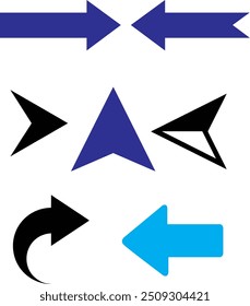 Set of Arrows on White Background