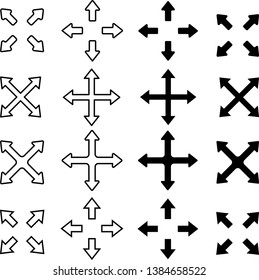 set of arrows pointing to different directions vector
