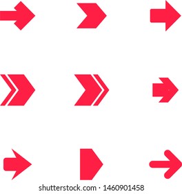 set of arrows. red arrows. infographics arrow set.