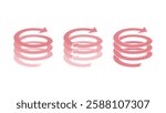 Set of arrows rising in a spiral, twisting, helix