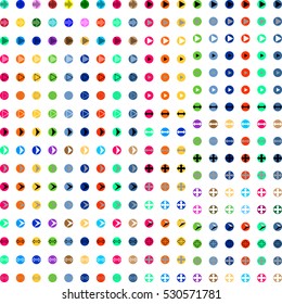 Set arrows in round (circle).Various colours round. Vector eps 10