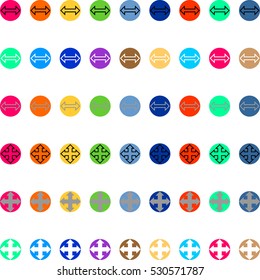 Set arrows in round (circle).Various colours round. Vector eps 10