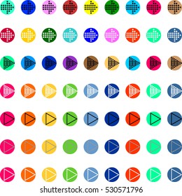 Set arrows in round (circle).Various colours round. Vector eps 10