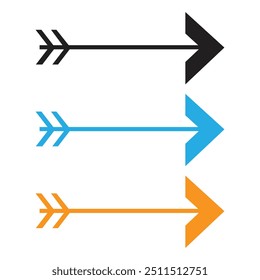 set of arrows sign on white background
