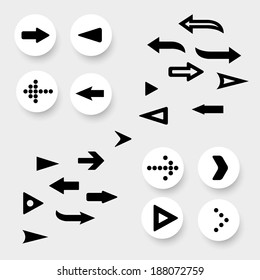 Set of arrows signs. Vector illustration.