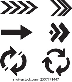 Set of Arrows Silhouette Vector