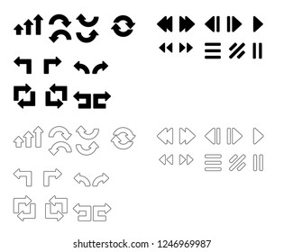 Set of arrows for site, player, slider, and infografic.