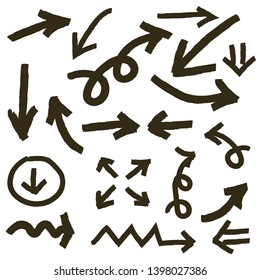 Set of arrows, symbols, hand-drawn.