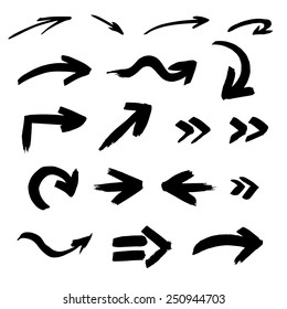 Set of arrows, symbols, hand-drawn.