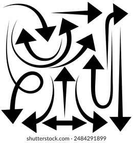 set of arrows with transparant background