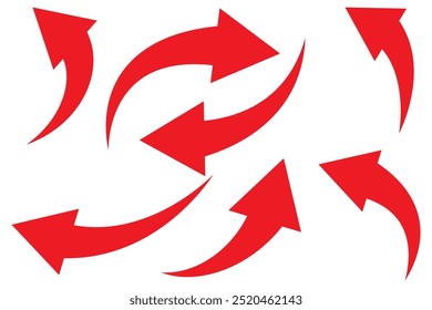 Set of arrows. Arrows up. Black arrow icons. Curved arrows. Vector illustration.