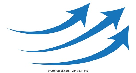 Set of arrows. Arrows up. Black arrow icons. Curved arrows. Vector illustration.