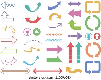 A set of arrows of various shapes.