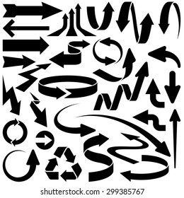 a set of arrows of various shapes and sizes.