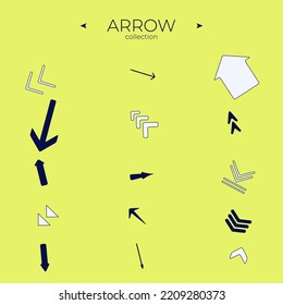 Set of arrows. Arrows vector collection. Arrow logo concept. Curly and wave orientation. Arrows Isolated