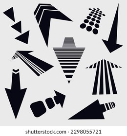 Set of Arrows Vector Icon. Collection Modern Simple Arrows. 